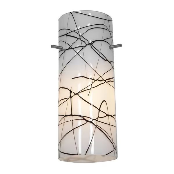 Cylinder, Pendant Glass Shade, Black and White Glass, Access Lighting, Mfr#: 23130-BLWH