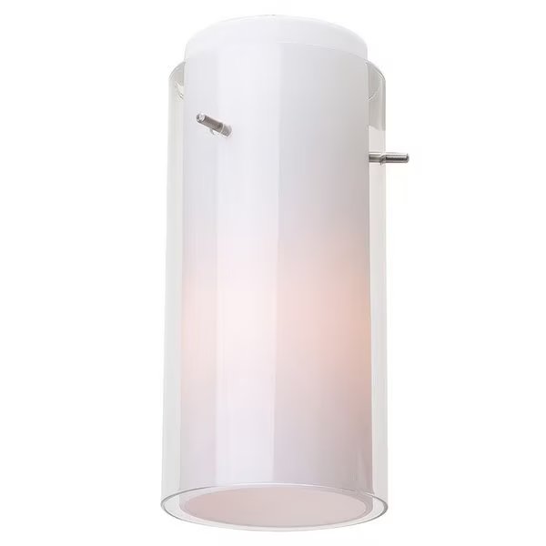 Glassn Glass, Cylinder Shade, Brushed Steel Finish, Clear Opal Glass, Access Lighting, Mfr#: 23133-BS/CLOP