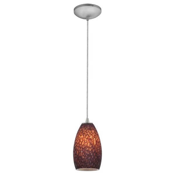 Champagne, Pendant, Brushed Steel Finish, Brown Stone Glass, Access Lighting, Mfr#: 28012-1C-BS/BRST