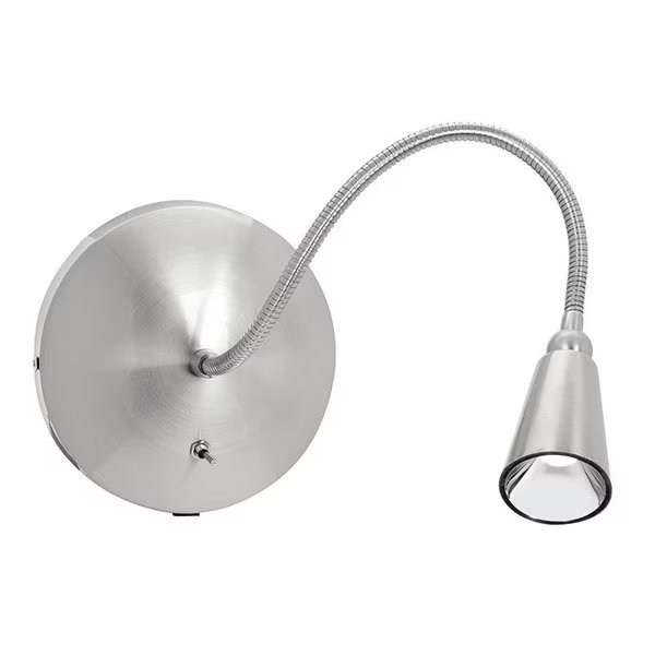 Bunk, Gooseneck LED Wall Reading Light, Brushed Steel Finish, Access Lighting, Mfr#: 62089LED-BS