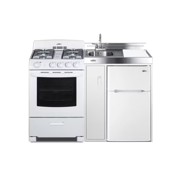 54" Wide All-in-One Kitchenette with Gas Range, Summit, Mfr#: ACK54GASW