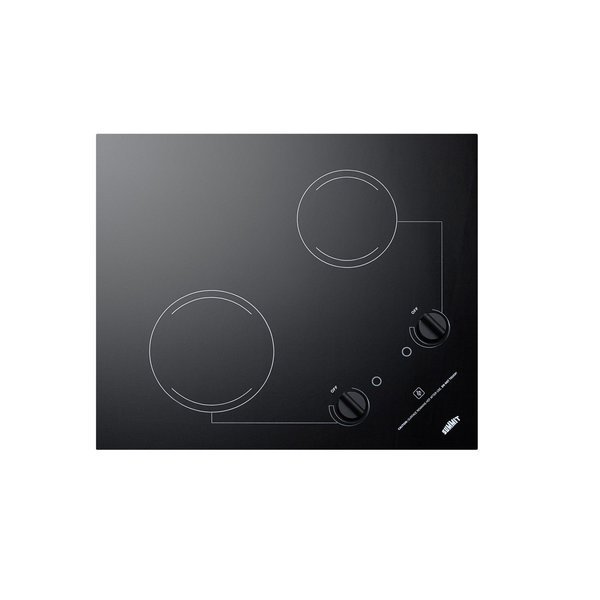 21" Wide 115V 2-Burner Radiant Cooktop, Summit, Mfr#: CR2B121