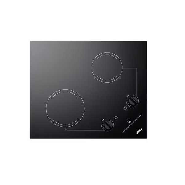 21" Wide 230V 2-Burner Radiant Cooktop, Summit, Mfr#: CR2B223G
