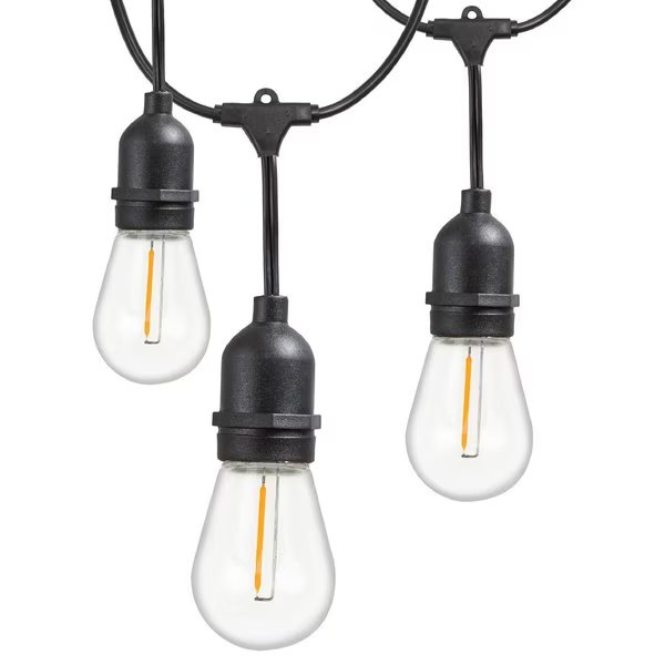 Outdoor 48ft. LED String Lights with 2W S14 LED Filament Light Bulbs, Newhouse Lighting, Mfr#: CSTRINGLED18