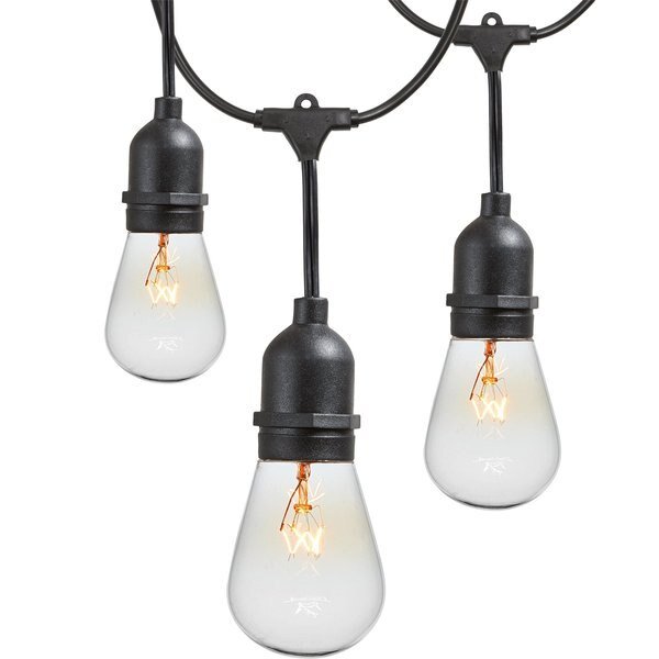 Outdoor 48ft Commercial Grade Incan. String Lights with 18 Light Bulbs, Newhouse Lighting, Mfr#: CSTRINGINC18