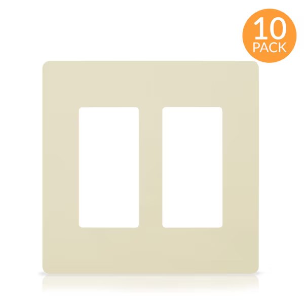 Wall Plate, Number of Gangs: 2-Gang Plastic, Ivory, Faith, Mfr#: SWP2-IV-10