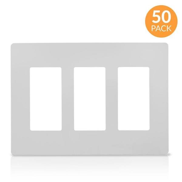 Wall Plate, Number of Gangs: 3-Gang Plastic, White, Faith, Mfr#: SWP3-WH-50
