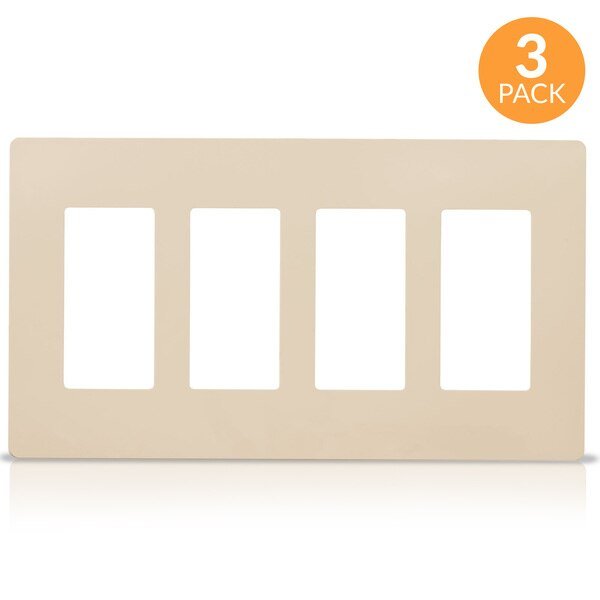 Wall Plate, Number of Gangs: 4-Gang Plastic, Ivory, Faith, Mfr#: SWP4-IV-03