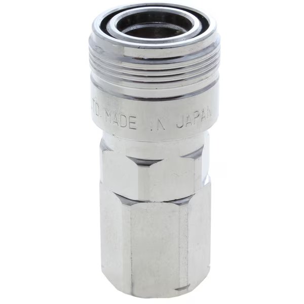 Coupler, Chrome, Manual, Industrial, 1/4" Body Size, 3/8" Female NPT, Advanced Technology Products, Mfr#: 14SIC-N3F