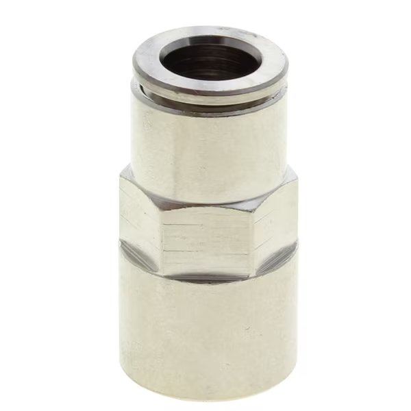 Fitting, PTC, Female Straight Hex, Brass, 1/4" x 1/8" Female NPT, Technifit, Mfr#: B14-01F