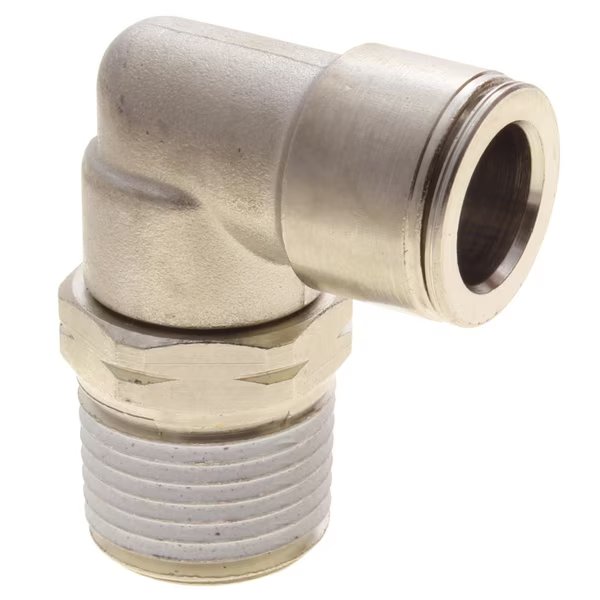 Fitting, PTC, Male Hex Elbow, Swivel, Brass 1/4" x 1/8" Male NPT, Technifit, Mfr#: B14-01ML