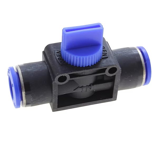 Fitting, PTC, Hand Valve, Union, 8mm to 8mm, Fluidfit, Mfr#: HVU08-08