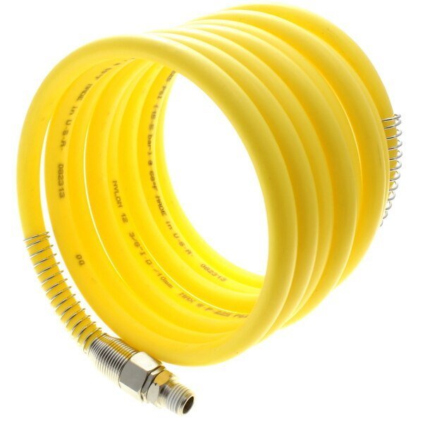 Spiral Hose, Nylon, 1/4" x 50', Yellow, No Fittings, Advanced Technology Products, Mfr#: NS-14-50-Y