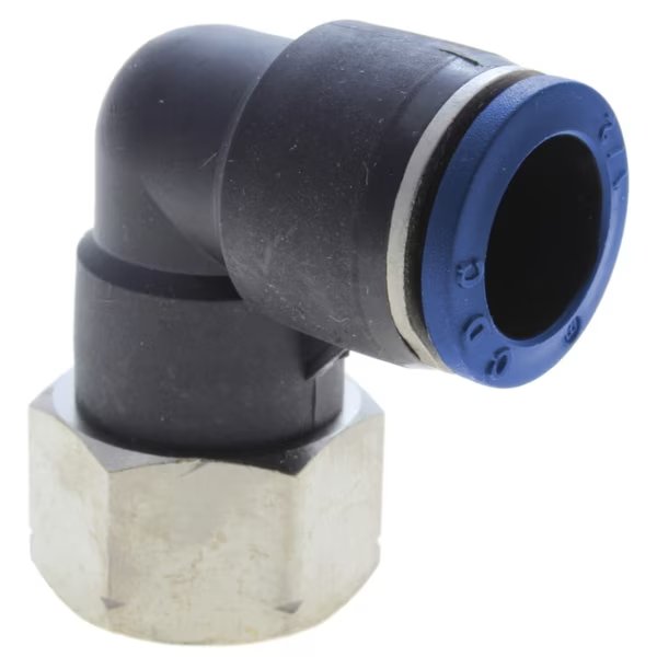 Fitting, PTC, Female Hex Elbow, 6mm x 1/8" Female BSPT (R), Technifit, Mfr#: PLF06-01