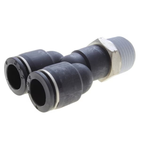 Fitting, PTC, Swivel Male "Y", 1/4" x 1/4" Male NPT, Technifit, Mfr#: PWT1/4-N2