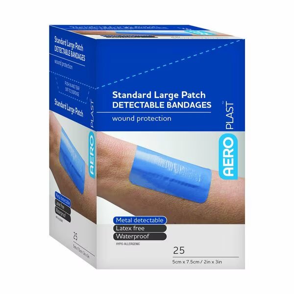 Aeroplast Detectable Large Patch Bandages, 25PK, Aero Healthcare, Mfr#: AD1001US