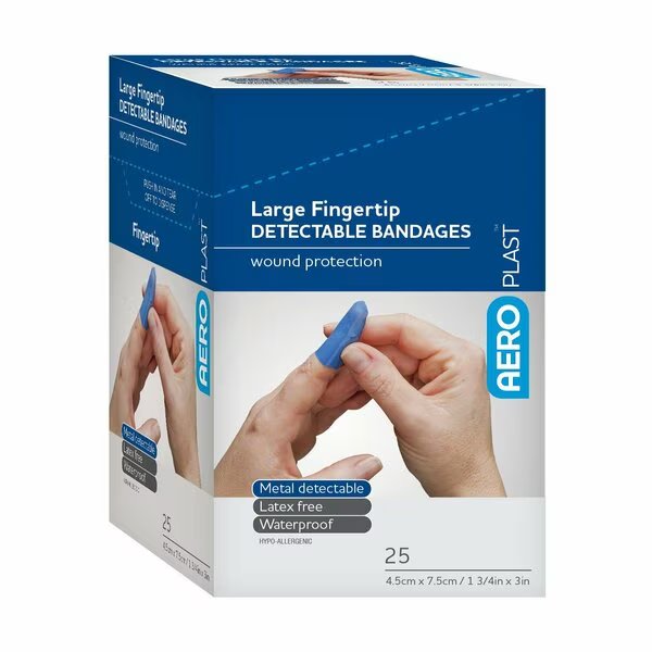 Aeroplast Detectable Large Fingertip Bandages, 25PK, Aero Healthcare, Mfr#: AD1002US