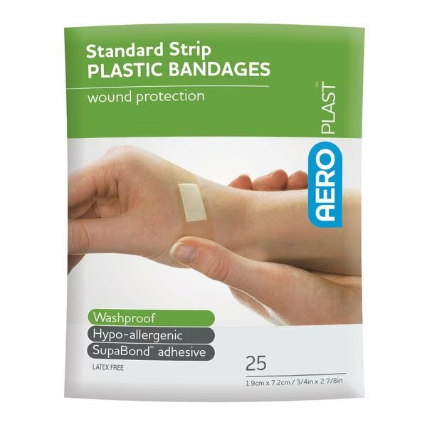 Aeroplast Plastic Standard Strip 7/8In X 3In, 25PK, Aero Healthcare, Mfr#: AP10125