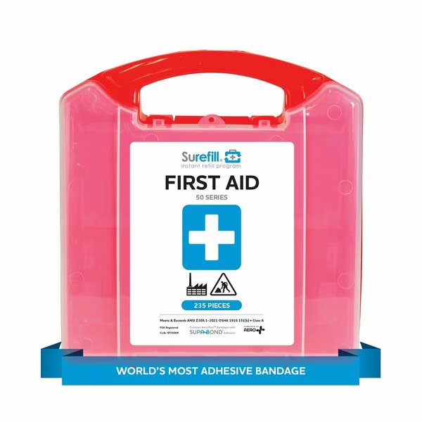Surefill 50 Ansi 2021 A+ First Aid Kit - Retail Plastic Case, Aero Healthcare, Mfr#: SF50ANR