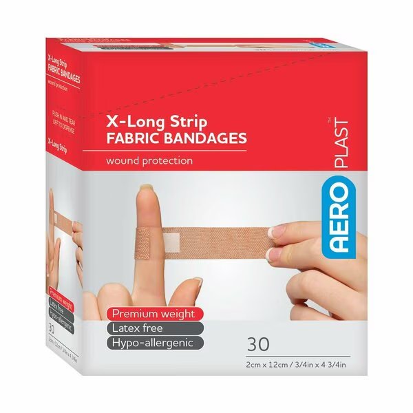 Aeroplast Fabric X-Long Strip Bandages 3/4In X 4-3/4In, 30PK, Aero Healthcare, Mfr#: AFPX501