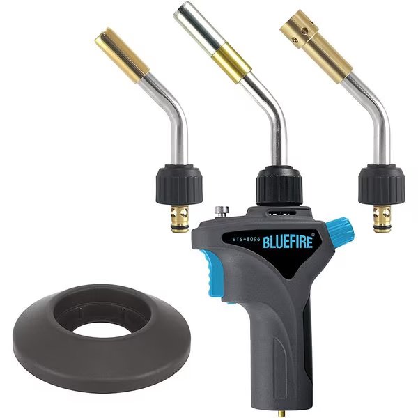 Metal Handle Interchangeable Tube Gas Welding Torch Kit, 3 Tubes, Bluefire, Mfr#: BTS-8096-3T