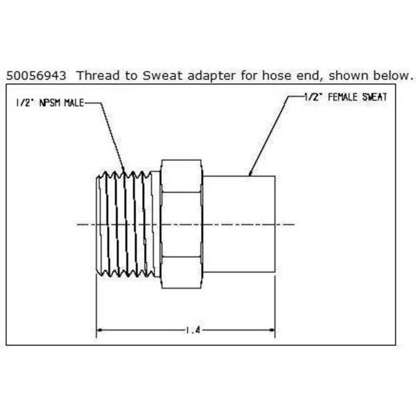 ADPT 12 NPSM X FEMALE SWT, Iec, Mfr#: A071-50056943