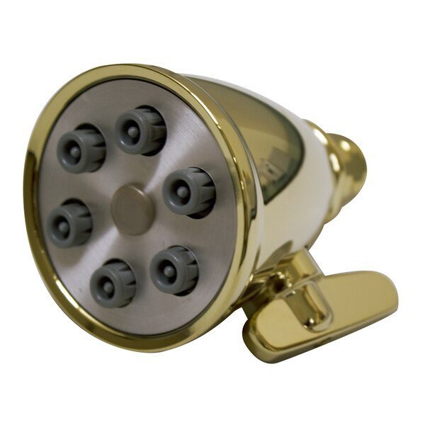 Small Rnd Showerhead W/ 6 Spray Jets - Brass Construction W/ Adjstbl B, Whitehaus, Mfr#: WH138-B