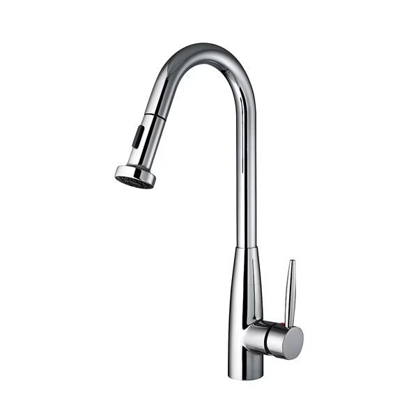 Sgl Hole/Sgl Lvr Handle Faucet W/ A Gooseneck Swivel Spout And Pull-Do, Whitehaus, Mfr#: WH2070838-C