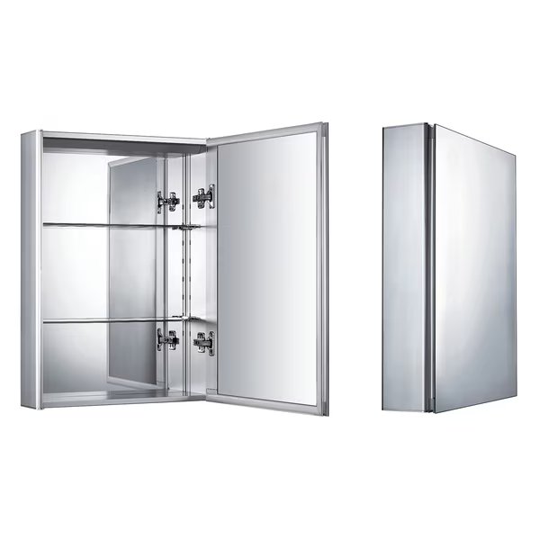 Medicinehaus Sgl Mirrored Door Anodized Aluminum Surface Mount Medicin, Whitehaus, Mfr#: WHKAL