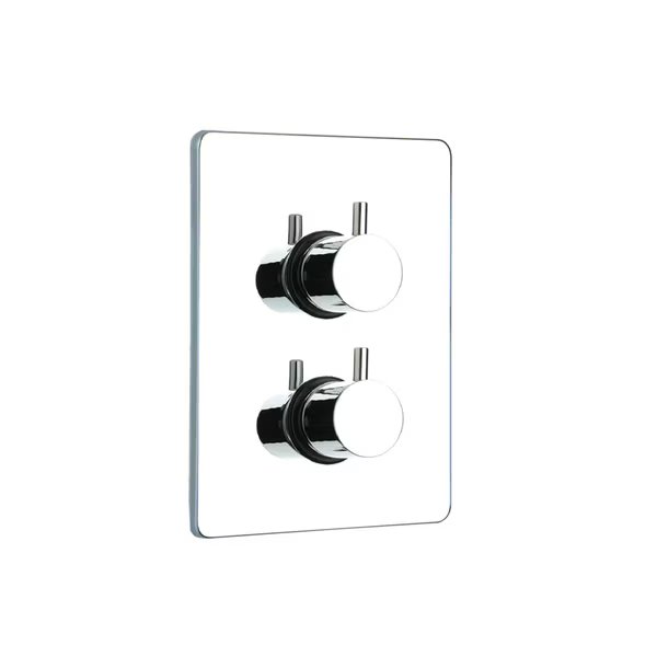 Luxe Thermostatic Valve W/ Square Plate, Polished Chrome, Whitehaus, Mfr#: WHLX785T-C