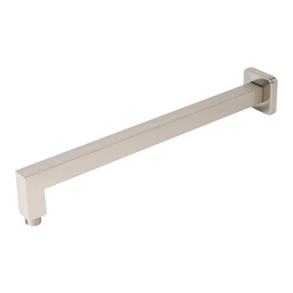 Brushed Nickel 16" Square Wall Shower Arm, Alfi Brand, Mfr#: ABSA16S-BN