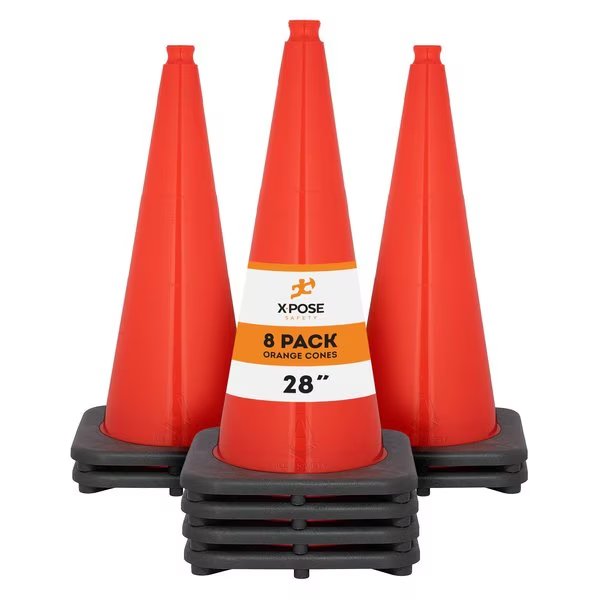 Traffic Cone, PVC, 28" H, Orange, Xpose Safety, Mfr#: OTC28-8-X