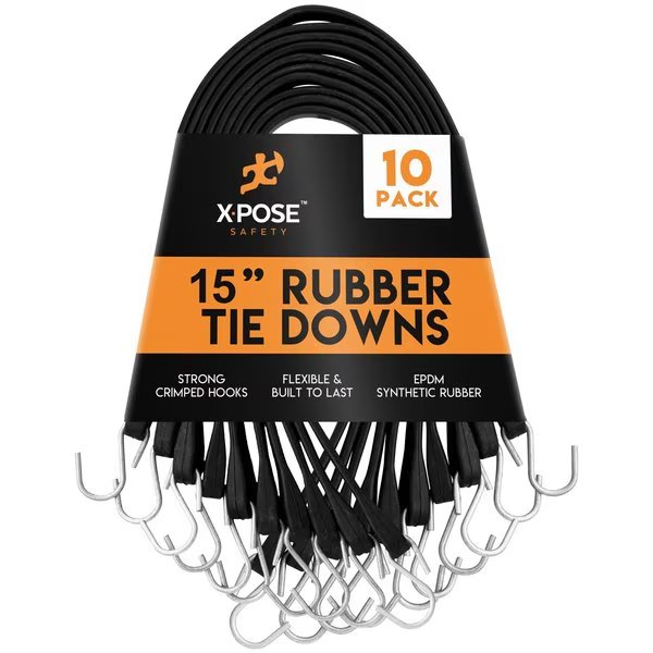 Molded Rubber Tie Down Straps 15 in , 10PK, Xpose Safety, Mfr#: TS-15-10