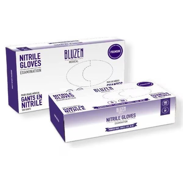Nitrile Exam Gloves, 3.54 mil Palm, Nitrile, Powder-Free, L, Blue, Bluzen, Mfr#: MNIT103-L