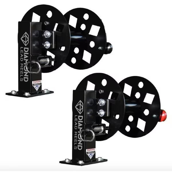 Pair of Heavy Duty Single Welding Lead Reels, 12 in., Black, Diamond Lead Reels, Mfr#: FBS-SET12BLK