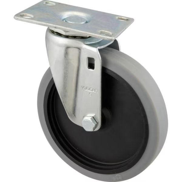 Caster, Plate (5"Od, Swvl, Gray), Rubbermaid, Mfr#: 4501L2