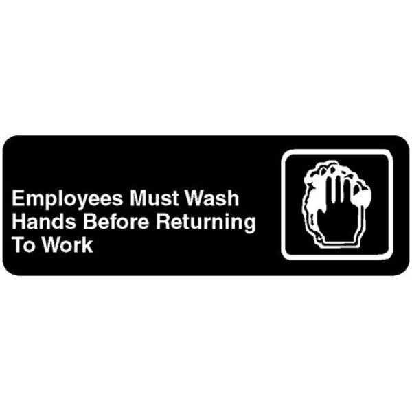 Sign, Wash Hands , Black, 3X9", Vollrath, Mfr#: 4530(QUOTE)