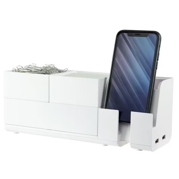 Konnect Stackable Desk Organizer, 4-Piece, White, Bostitch, Mfr#: KT2-BASEKIT2-WHT