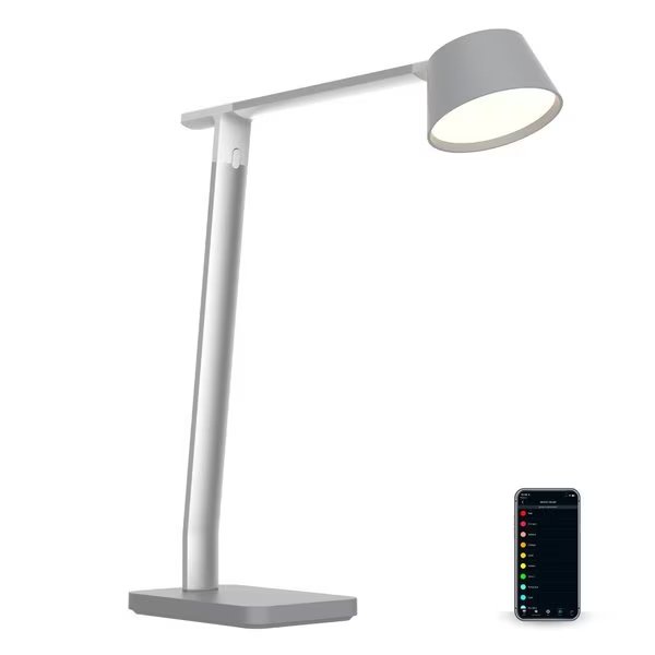 Smart Desk Lamp, Works with Alexa, True White LED + 16M RGB Colors, USB Charging Port, Black & Decker, Mfr#: LED2100-USBSM