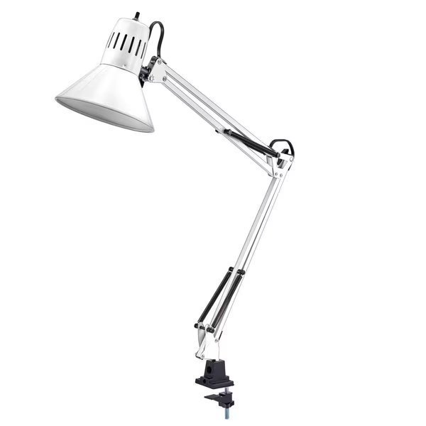 LED Swing Arm Desk Lamp with Metal Clamp Mount, White, Bostitch, Mfr#: VLF100-WHT
