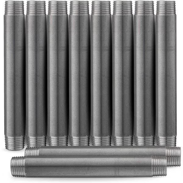 1/2" x 10" Decorative Black Iron Pipe Nipple, 10PK, Ironwerks Designs, Mfr#: BLK-1/2x10-10