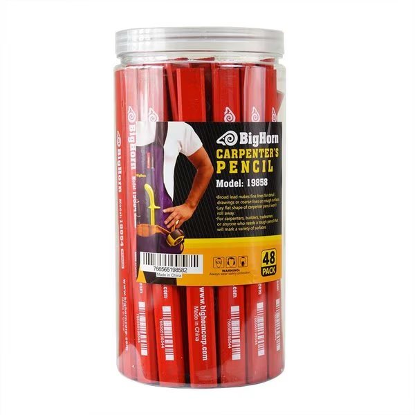 Carpenter's Pencil Jar (RED) 48pcs / Jar, Big Horn, Mfr#: 19858