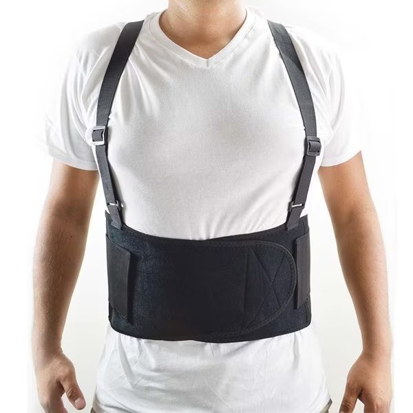 Economy Double Pull Elastic Back Support Belt with Adjustable Shoulder Straps - Medium, Interstate Safety, Mfr#: 40150-M