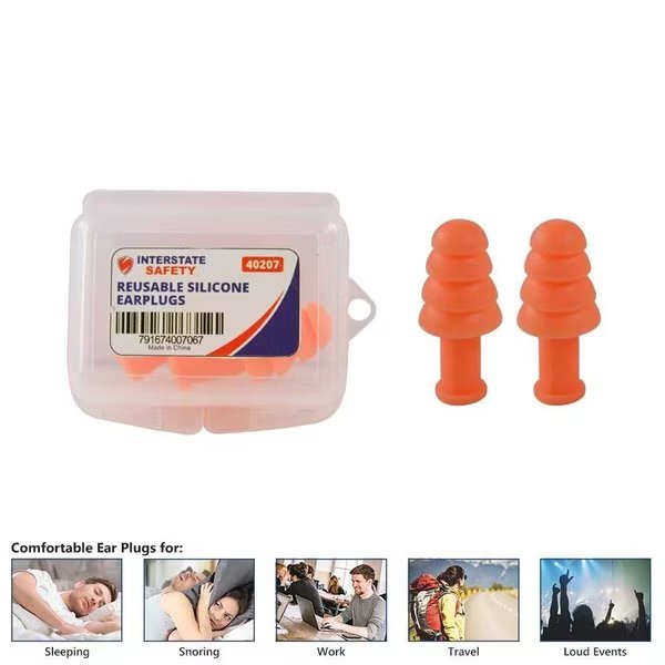 Reuseable Corded Ear Plugs, Bullet Shape, 32, Orange, Interstate Safety, Mfr#: 40207