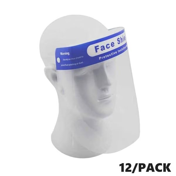 Safety Face Shield, Lightweight Transparent Shield with Strecthy Elastic Band, PK 12, Interstate Safety, Mfr#: 40253-12PK