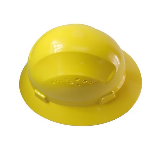 Snap Lock 4 Point Ratchet Suspension Full Brim Hard Hat / Safety Helmet - 6-1/2" to 8" Heads - Yllw, Interstate Safety, Mfr#: 40408