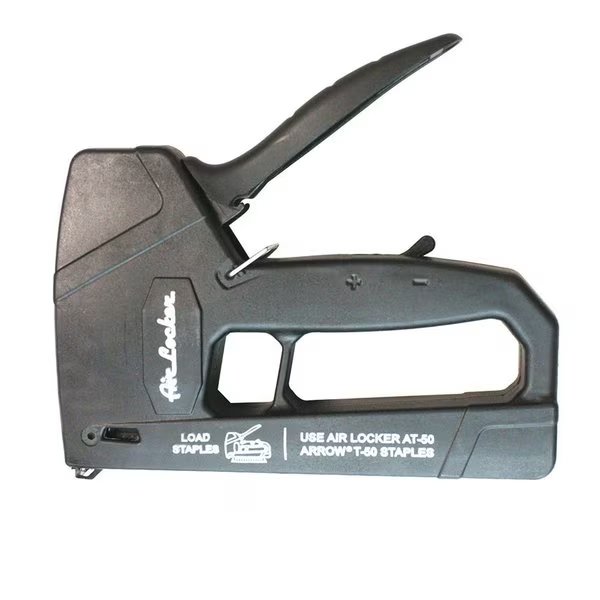 Manual Hand Staple Gun, T50 Staples x 5/8 Inch Long / 18 Gauge Brads, Air Locker, Mfr#: M641