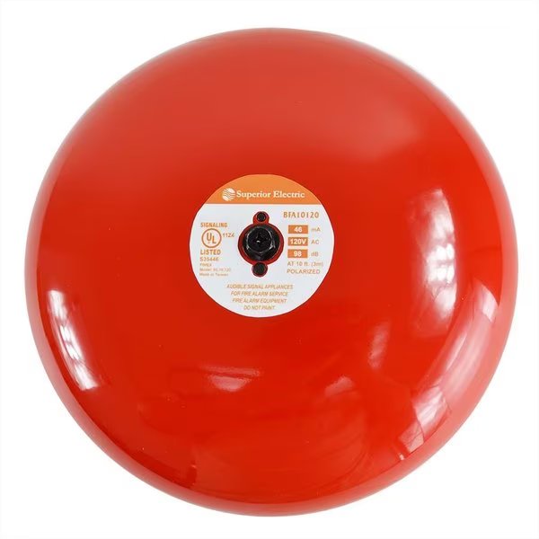 Fire & Security Alarm Bell, 10 Inch, 120 VAC, UL Approved, Superior Electric, Mfr#: BFA10120