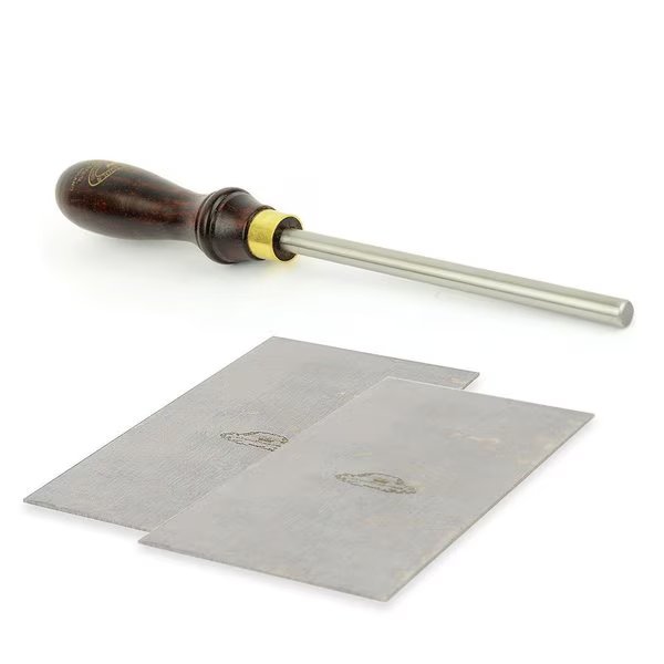 Rectangle Cabinet Scraper Flat 2-1/2 Inch x 5 Inch and Burnisher Kit, Crown Tools, Mfr#: 20183