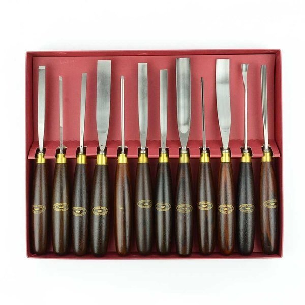 12 Pieces Woodcarving Set - Display Cardboard Box, Crown Tools, Mfr#: 22410